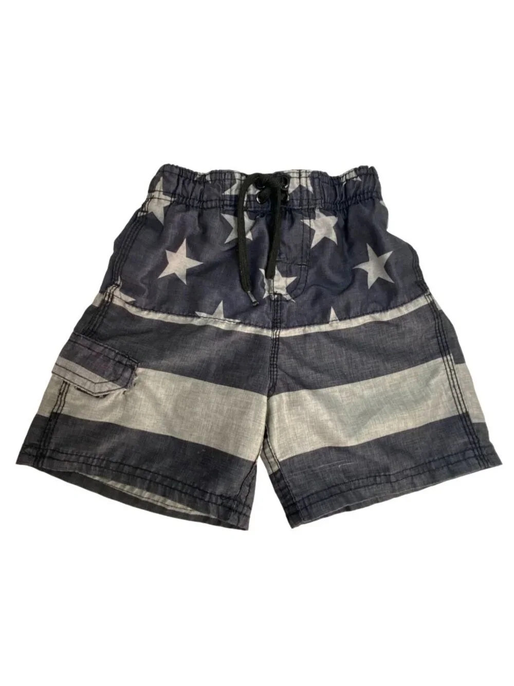 Okanu Surf Toddler Boy's Lot of 2 Beach Swim Trunks Parrot Flag Print Size 4T